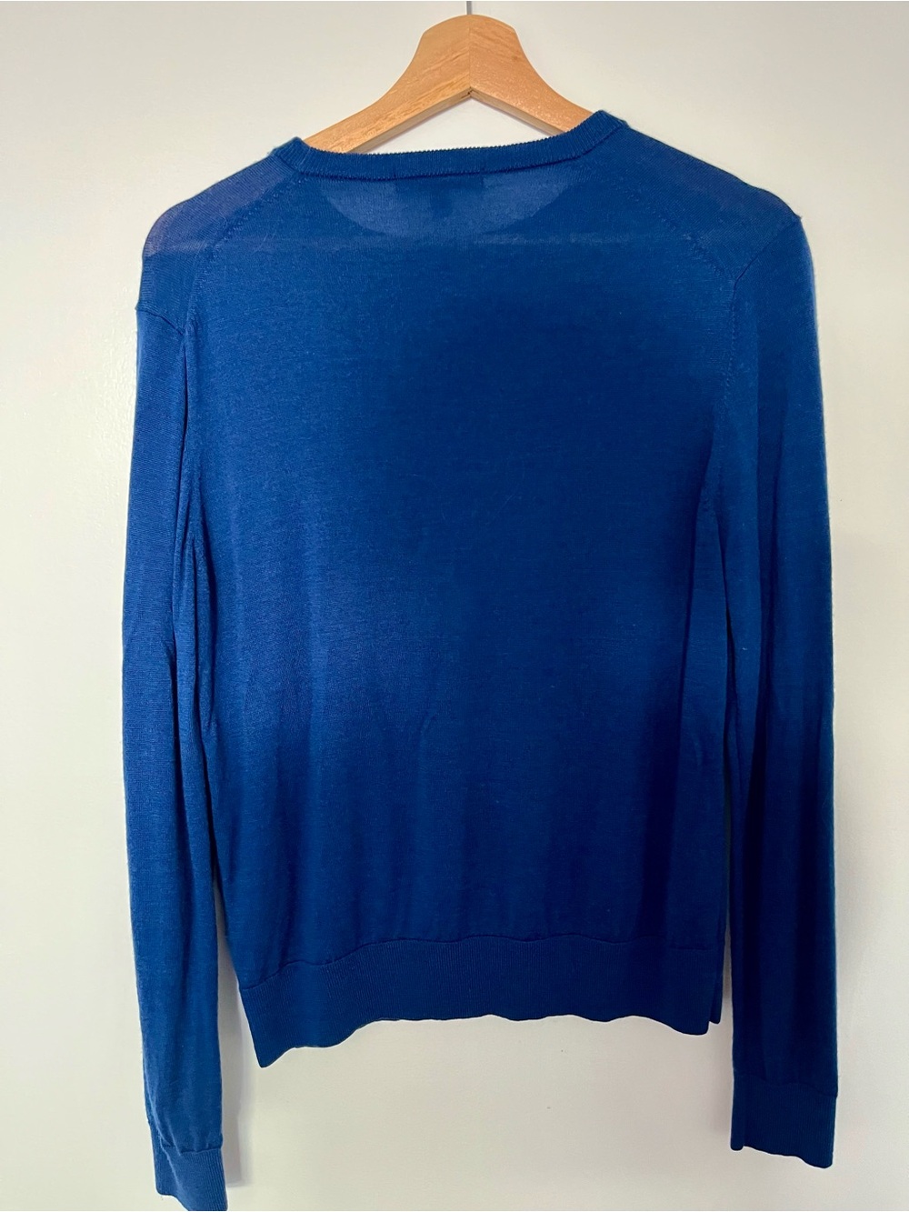 Uniqlo Extra Fine Merino Crewneck Sweater Blue Sz M - Picture 3 of 8